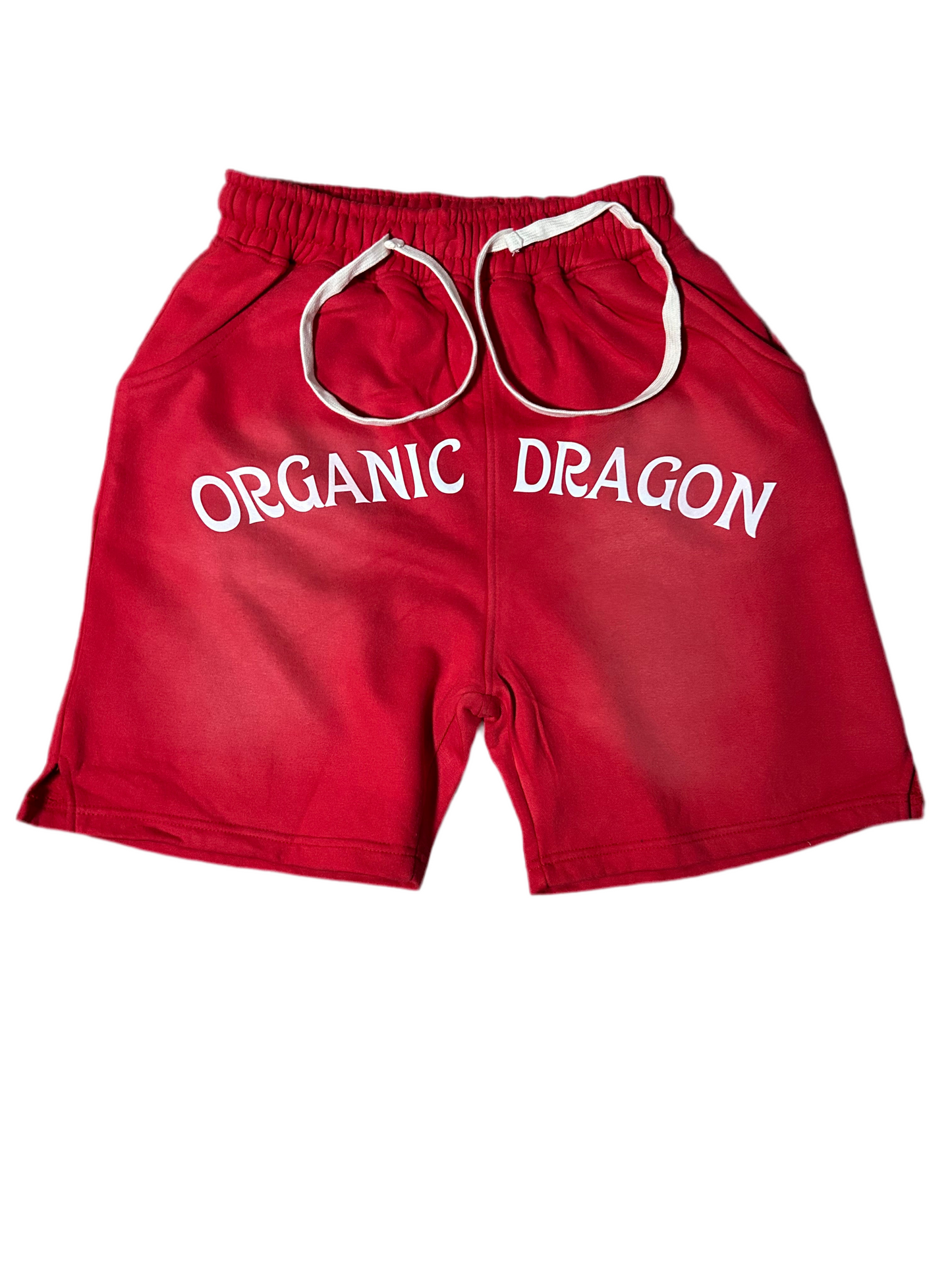 Red Organic Dragon Weathered Shorts